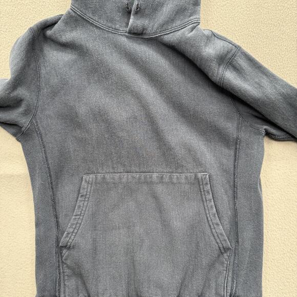 Champion x Todd Snyder Hoodie Mens X-Small Blue Ribbed Side Panels Kangaroo - Picture 9 of 10